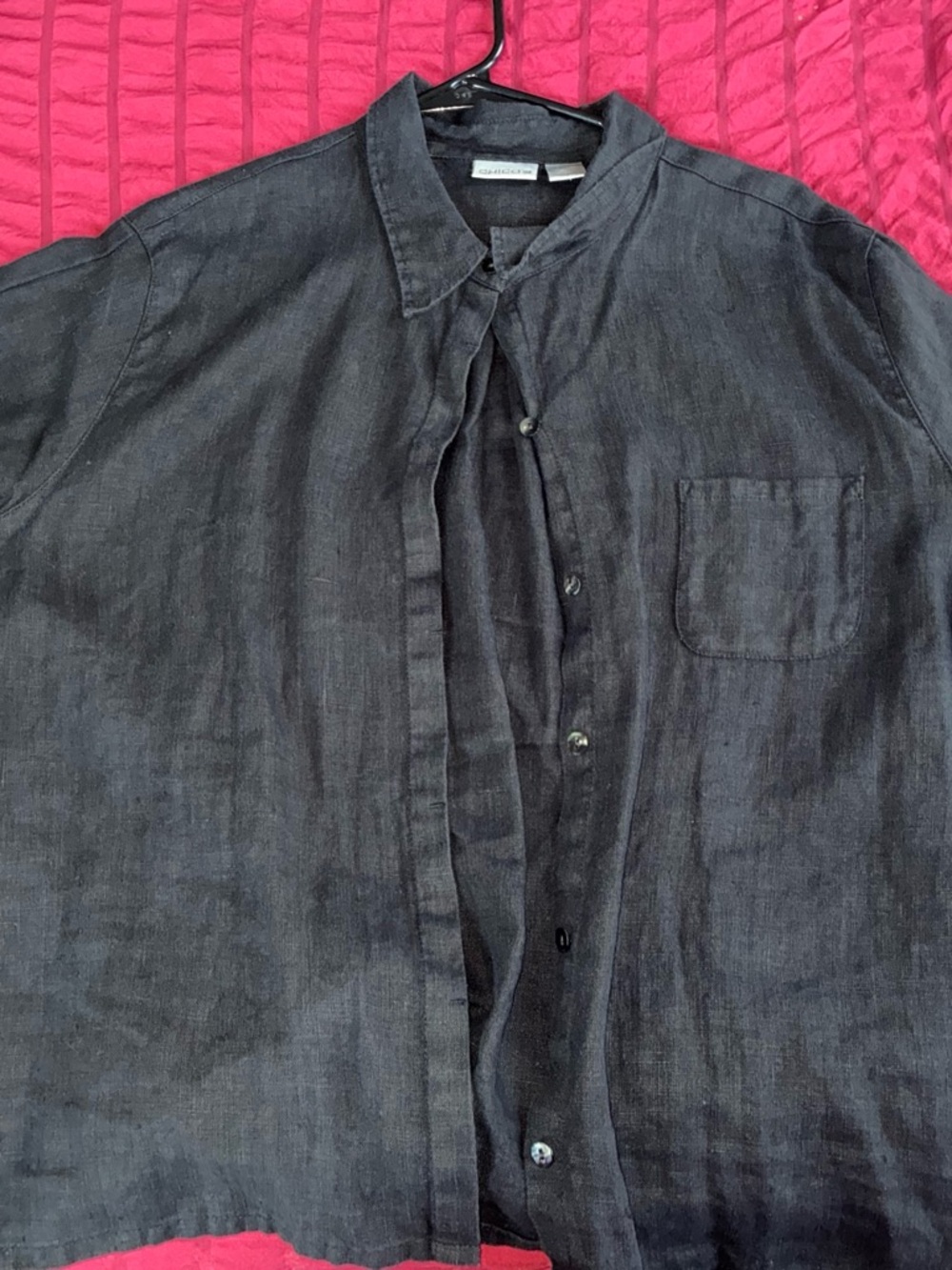 Chico's Black Linen Button-Down Shirt